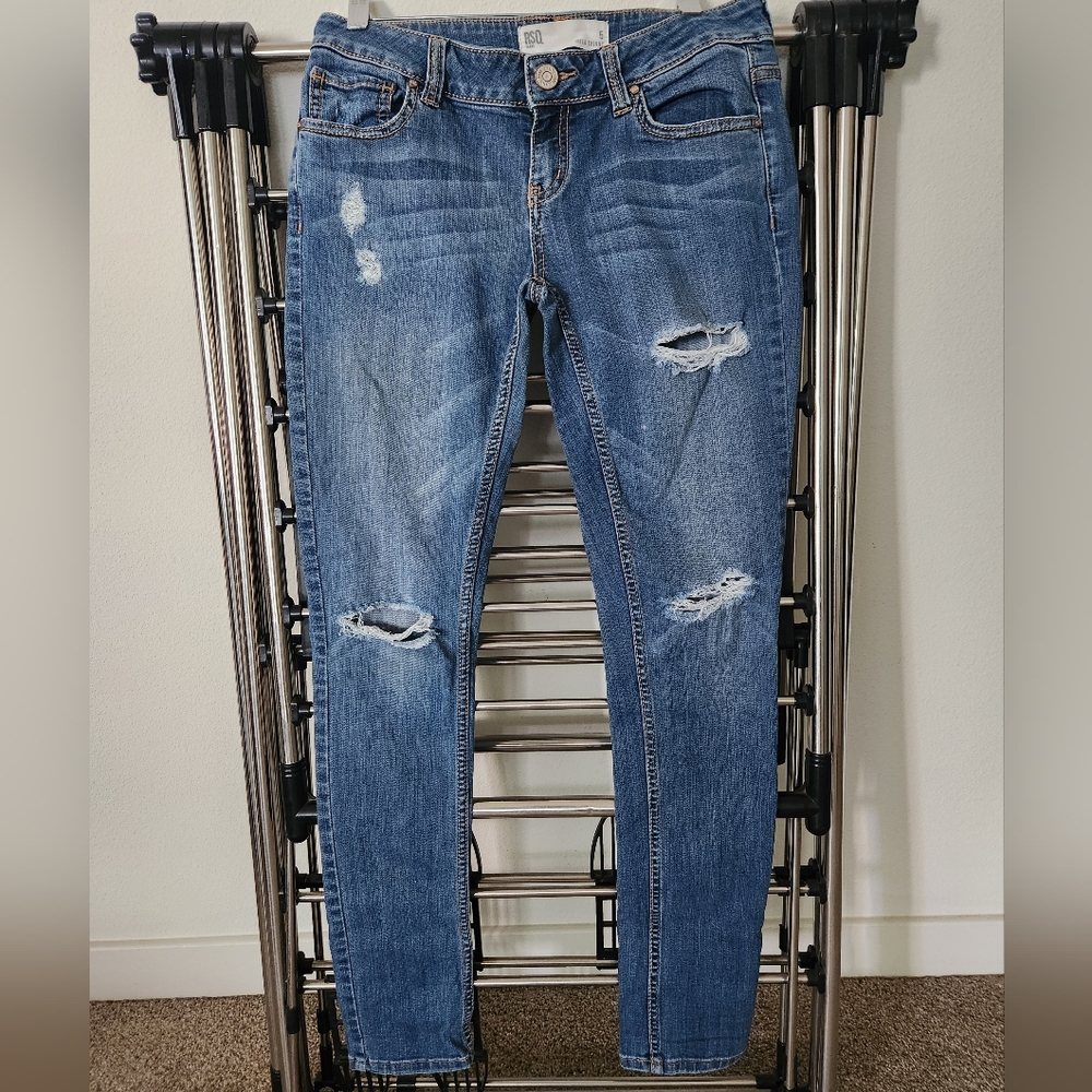 RSQ Ibiza Skinny Distressed Jeans - Blue Wash